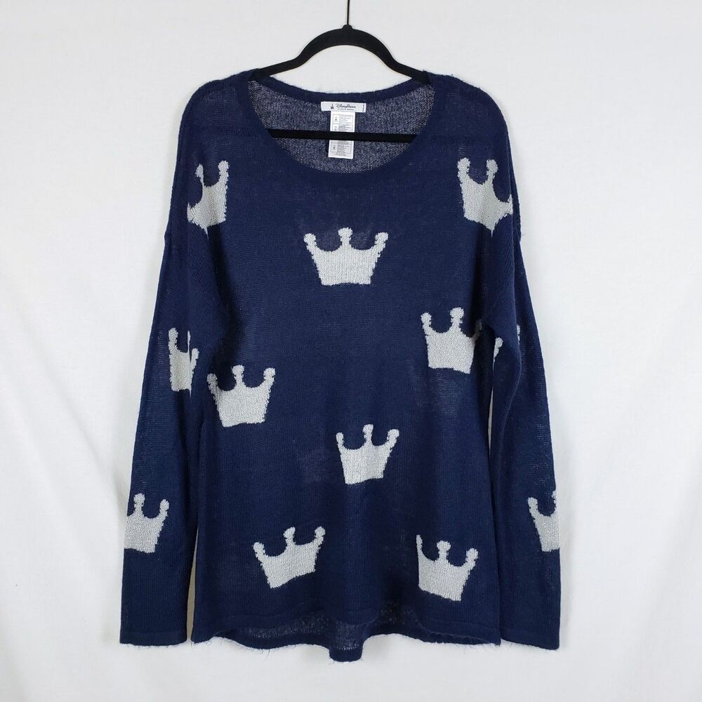 Disney Parks Princess Couture Sweater Womens M Crowns Whimsical Cozy Feminine